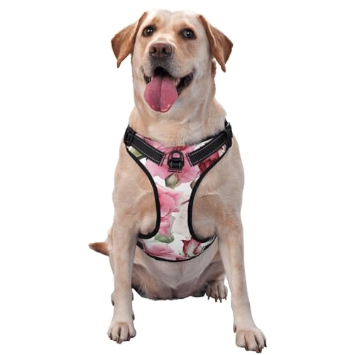 Pink Rose Hundegeschirr ohne Ziehen für große Hunde Hundeleine ohne Ziehen, verstellbares Hundegeschirr für große Hunde, reflektierendes Hundewestengeschirr, Hundegeschirr zum einfachen Gehen für mit Pink Rose Hundegeschirr ohne Ziehen für große Hunde Hundeleine ohne Ziehen, verstellbares Hundegeschirr für große Hunde, reflektierendes Hundewestengeschirr, Hundegeschirr zum einfachen Gehen für mit von Melbrakin
