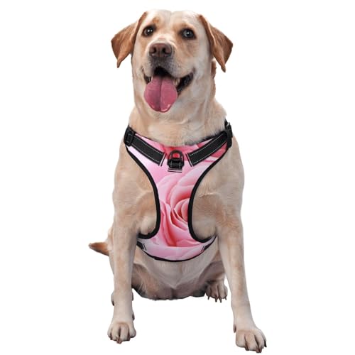 Pink Rose Hundegeschirr ohne Ziehen für große Hunde Hundeleine ohne Ziehen, verstellbares Hundegeschirr für große Hunde, reflektierendes Hundewestengeschirr, Hundegeschirr zum einfachen Gehen für mit Pink Rose Hundegeschirr ohne Ziehen für große Hunde Hundeleine ohne Ziehen, verstellbares Hundegeschirr für große Hunde, reflektierendes Hundewestengeschirr, Hundegeschirr zum einfachen Gehen für mit von Melbrakin