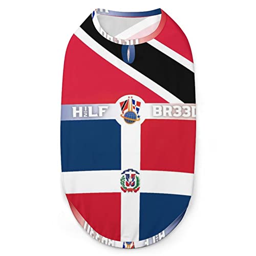 Trinidad und Tobago Flagge und Dominikanische Flagge Haustierkleidung Katze Hund Haustierweste Warmer Mantel Shirt Trinidad und Tobago Flagge und Dominikanische Flagge Haustierkleidung Katze Hund Haustierweste Warmer Mantel Shirt von Melbrakin