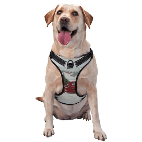 Weihnachtsschneeroter LKW-Hundegeschirr ohne Ziehen für große Hunde Hundeleine ohne Ziehen, verstellbares Hundegeschirr für große Hunde, reflektierendes Hundewestengeschirr, Hundegeschirr zum einfach Weihnachtsschneeroter LKW-Hundegeschirr ohne Ziehen für große Hunde Hundeleine ohne Ziehen, verstellbares Hundegeschirr für große Hunde, reflektierendes Hundewestengeschirr, Hundegeschirr zum einfach von Melbrakin