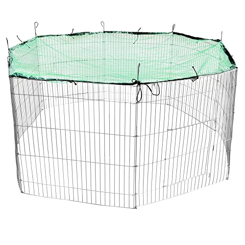 Melko Freigehege aus 8 Gittern mit Netz und Tür Tiergehege Ø 204 cm Freigehege Kaninchen von Melko