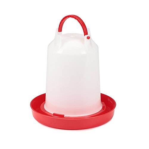 Melko Geflügeltränke Wasserspender Getränkeautomat Antibakteriell aus Kunststoff für Geflügel, Hühner, Ente, Rot (1 Liter) von Melko