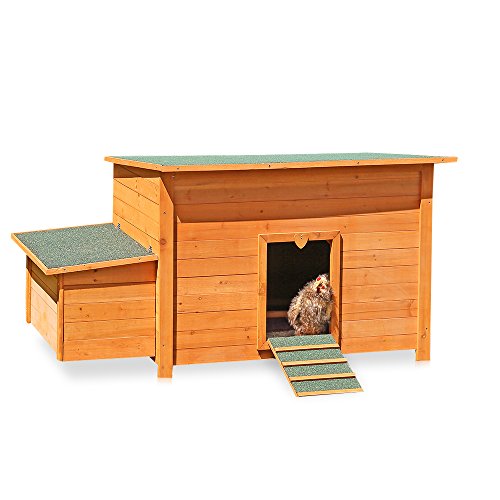 Melko Hühnerhaus 149x80x79CM Hühner Stall mit aufklappbarem Dach und 2 Nistplätzen Kleintierstall aus Holz von Melko