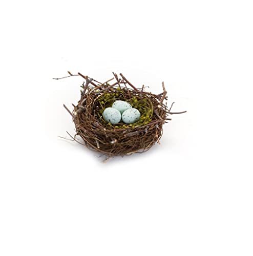 Melrose Nest mit Schaumstoff-Eiern, 16,5 cm Durchmesser, dekorativer Oster-Akzent, Kleintiere-Bettwäsche von Melrose