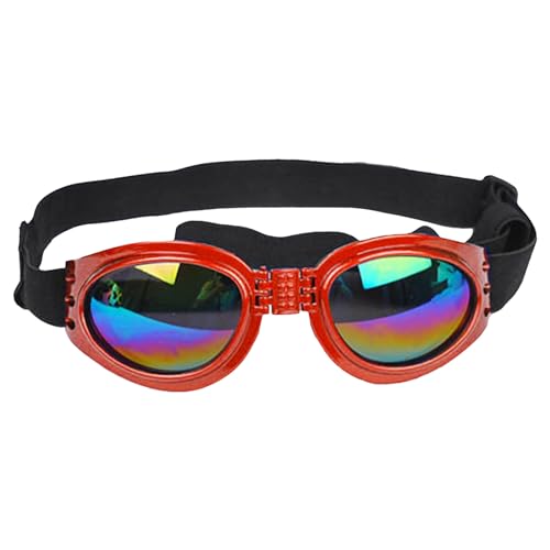 Hunde-Sonnenbrille für kleine Hunde, polarisiert, winddicht, Haustierbrille, verstellbar, faltbar, elastisches Band, geeignet für Outdoor, Camping, Reisen, Fotografie, Hundeautositz (Rot, 9,5 x 19 cm) Hunde-Sonnenbrille für kleine Hunde, polarisiert, winddicht, Haustierbrille, verstellbar, faltbar, elastisches Band, geeignet für Outdoor, Camping, Reisen, Fotografie, Hundeautositz (Rot, 9,5 x 19 cm) von Memmyly