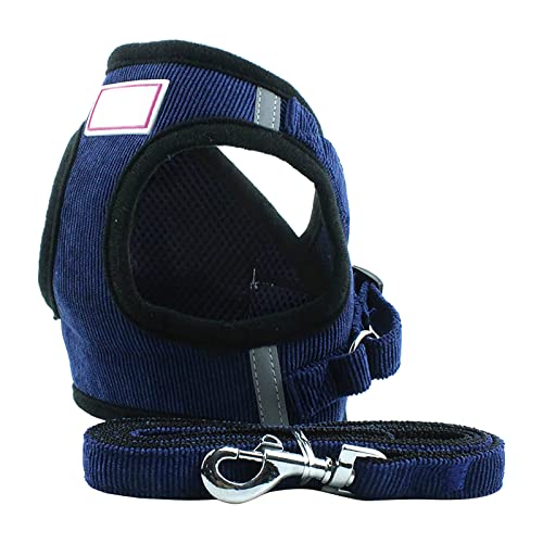 Hundegeschirr und Leine, kein Ziehen, verstellbar, reflektierend, weiches Netzgewebe, Cord, Westengeschirr für Welpen, Yorkie, Chihuahua, Katzen, neue Welpen, Geschenkschleife (Größe D, XL) von Memmyly