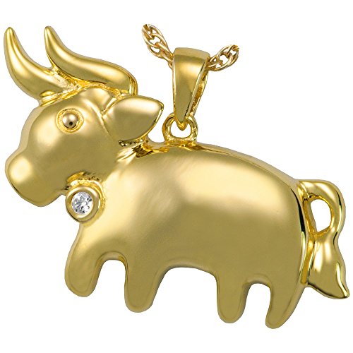 Memorial Gallery 3075GP Sternzeichen Stier Anhänger 14 Karat Gold/Sterlingsilber vergoldet von Memorial Gallery