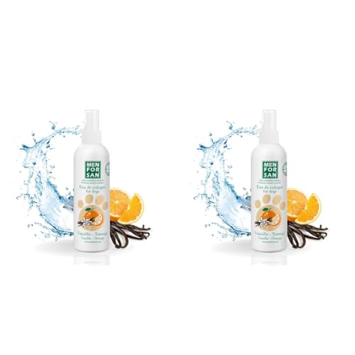 MENFORSAN Cologne für Hunde Vanille und Orange 125ml, Süßes, fruchtiges und langanhaltendes Aroma (Packung mit 2) von Menforsan