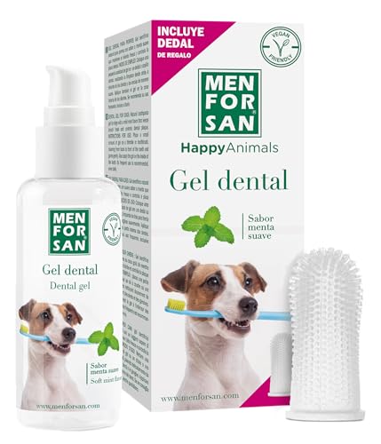 MENFORSAN Zahngel für Hunde, 60 ml, Minzgeschmack, inklusive Geschenk-Fingerhut MENFORSAN Zahngel für Hunde, 60 ml, Minzgeschmack, inklusive Geschenk-Fingerhut von Menforsan