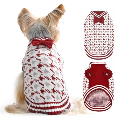 MengMengDa Strickpullover für Weihnachten, Halloween, Welpen, warm, weich, für kleine, mittelgroße oder große Hunde und Katzen, Rot, Größe XXL von MengMengDa