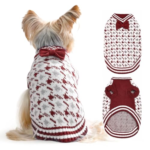 MengMengDa Weihnachtspullover für Halloween, für Mädchen oder Jungen, weiche Kleidung, Winterwetter, Hunde-Outfit für Hunde, Kätzchen, Größe S, XXS, Katzenpullover (Rot, S) von MengMengDa