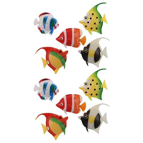 Mengmen Kuenstliche Multi Farbige Kunststoff Fisch Ornament 10 Stueck Fuer Aquarium von Mengmen