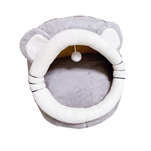 Mengyu Katzenhöhle Katzen Haus Katzenbett mit Weichem Flauschigem Innerkissen - Katzenzelt Katzenkorb für Welpen und Katzen (Stil#4, L) von Mengyu