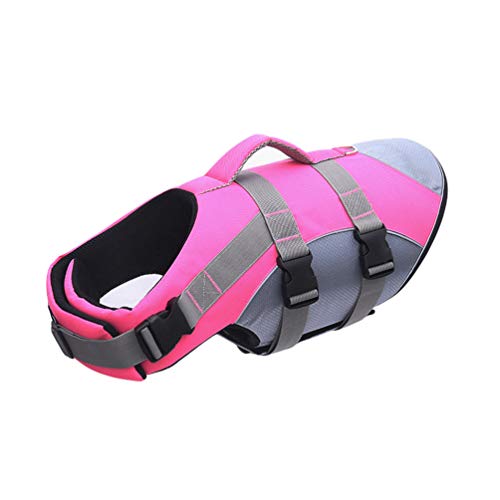Mengyu Schwimmweste für Hunde - Hunde Schwimmweste mit Rettungsgriff Explosionsgeschützt und Atmungsaktiv(Pink, XL) von Mengyu