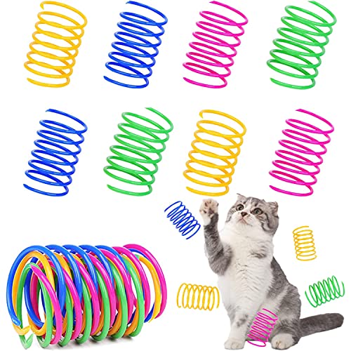 Menmamenma Katzenspielzeug, interaktives Kunststoff, buntes Frühlings-Kätzchenspielzeug, um die Zeit zu töten und fit zu halten, für Katzen, Hüpfen, Spielen, lustiges Geschenk für Haustiere, 12 Stück von Menmamenma
