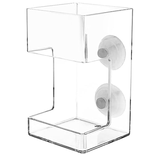 Fischröhrchen ortsspezifische 2x4-Zoll-rechteckige klare Fischfutterfuttermittel mit Absaugen für Haushaltsaquarium/Fischtank von Meooyo
