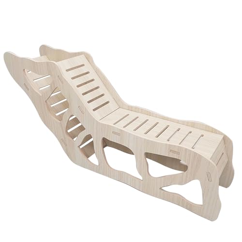 Hamster -Tunnel, Holzkletterspielzeughamster Versteck mit Leiter, Zwergmäusespielplatz zum Verstecken, Schlafen, Klettern, Spielen, Ruheln und Kauen von Meooyo