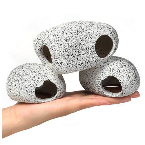 Meooyo Aquarium Rock Cave 7x3x4 3 in 1 Aquarium-Versteck für aquatische Haustiere, um zu züchten, zu Spielen und ruhen, sichere ungiftige Taucherharz-Fischtankdekorationen von Meooyo