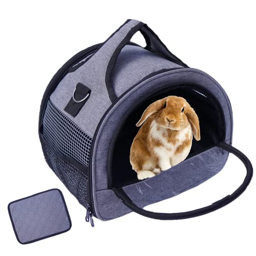 Transportbox für Katze Kaninchen Transporttasche für kleine Haustiere Meerschweinchen Faltbare Haustier Tragetaschen Haustiertransportbox für Kätzchen, Welpen (xs, grau) von Meow&Woof