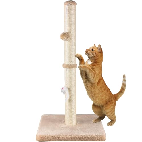 MeowHomm 81,3 cm großer Kratzbaum für Katzen mit hängendem Ball, langlebiger Katzenkratzbaum für den Innenbereich mit Sisalseil von MeowHomm
