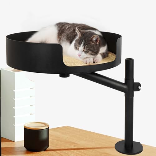 MeowWoof Katzen-Schreibtischbett – Verstellbares Metall-Katzenbett-Schreibtisch für den Innenbereich, um 360 Grad drehbarer erhöhter Schreibtisch Nest Katzenbett, Katzen-Hängematte MeowWoof Katzen-Schreibtischbett – Verstellbares Metall-Katzenbett-Schreibtisch für den Innenbereich, um 360 Grad drehbarer erhöhter Schreibtisch Nest Katzenbett, Katzen-Hängematte von MeowWoof