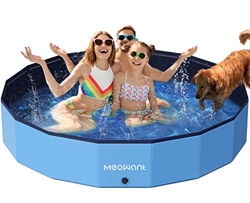 Meowant Hundepool Faltbar, Hundebadewanne, Planschbecken Groß Verdickt PVC, Extra Großer Outdoor-Faltbarer Kinderpool, Tragbare Rutschfestes Hundeplanschbecken, Keine Pumpe Benötigt(200 x 30 cm) von Meowant