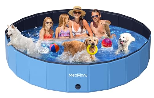 Meowant Hundepool Faltbar, Hundebadewanne, Planschbecken Groß Verdickt PVC, Extra Großer Outdoor-Faltbarer Kinderpool, Tragbare Rutschfestes Hundeplanschbecken, Keine Pumpe Benötigt(246 x 40 cm) von Meowant