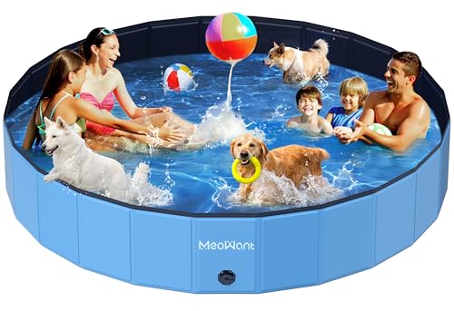 Meowant Hundepool Faltbar, Hundebadewanne, Planschbecken Groß Verdickt PVC, Extra Großer Outdoor-Faltbarer Kinderpool, Tragbare Rutschfestes Hundeplanschbecken, Keine Pumpe Benötigt(305 x 50 cm) von Meowant