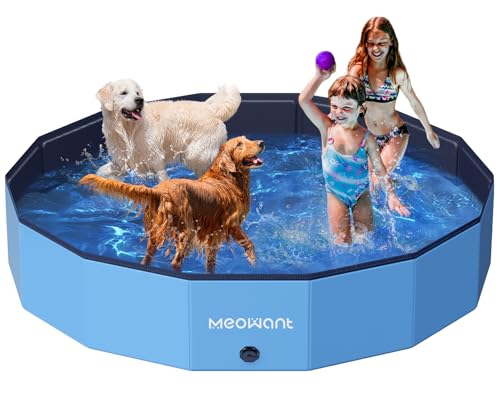 Meowant Hundepool Faltbar, Hundebadewanne, Planschbecken Groß Verdickt PVC, Extra Großer Outdoor-Faltbarer Kinderpool, Tragbare Rutschfestes Hundeplanschbecken, Keine Pumpe Benötigt(180 x 30 cm) von Meowant