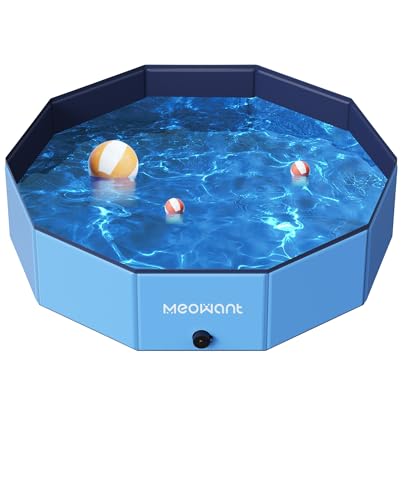 Meowant Hundeschwimmbecken, Faltbares Großes Hundebecken, Haustierbadebecken, Tragbare rutschfeste Hundebadewanne Im Innen- Und Außenbereich (120 x 30 cm) von Meowant