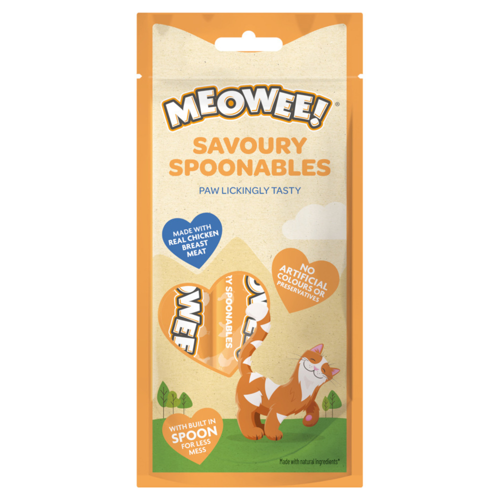 2 + 1 gratis! 3 x 56 g Meowee! Savoury Spoonables - Huhn (3 x 56 g) von Meowee!
