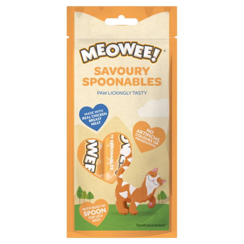 2 + 1 gratis! 3 x 56 g Meowee! Savoury Spoonables - Huhn (3 x 56 g) von Meowee!