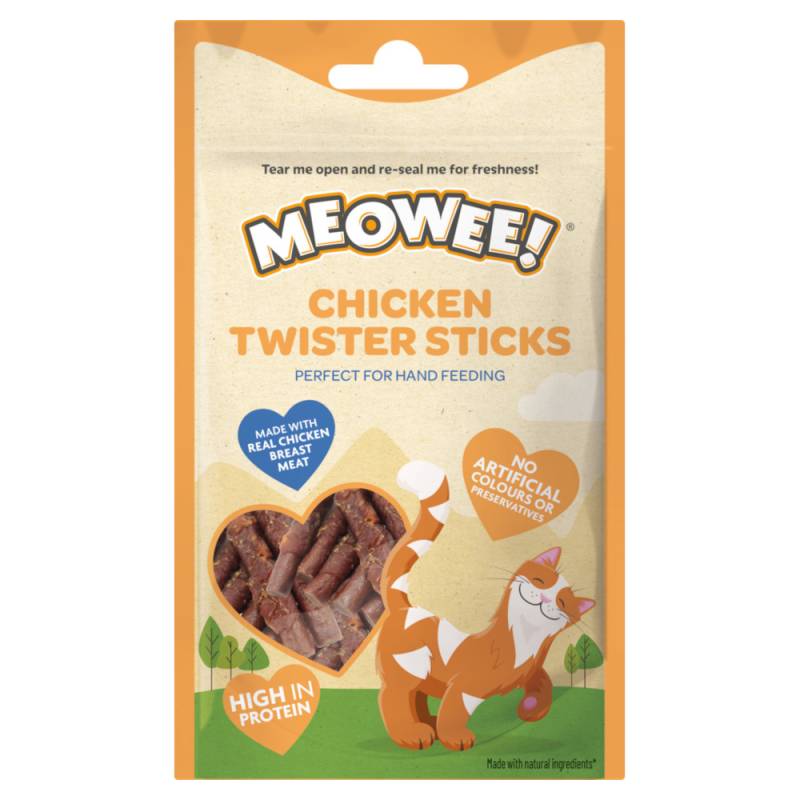 Meowee! Chicken Twister Sticks - Sparpaket: 3 x 31 g von Meowee!