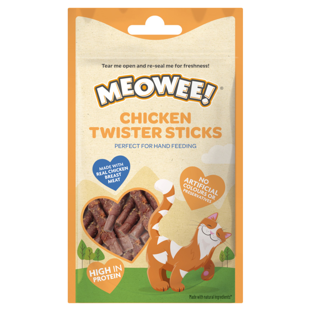 Meowee! Chicken Twister Sticks - Sparpaket: 3 x 31 g Meowee! Chicken Twister Sticks - Sparpaket: 3 x 31 g von Meowee!