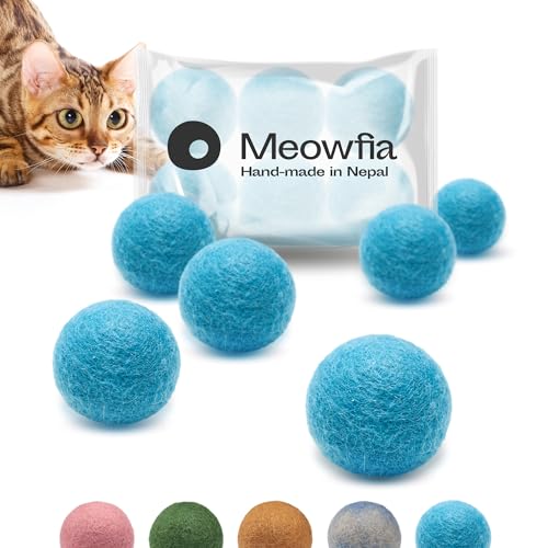 MEOWFIA Wollball Spielzeuge - Bälle 6er-Set, sicher für Katzen und kleine Hunde - 4cm und 6cm Filzwolle Spielzeug für Hund und Katze - 4cm MEOWFIA Wollball Spielzeuge - Bälle 6er-Set, sicher für Katzen und kleine Hunde - 4cm und 6cm Filzwolle Spielzeug für Hund und Katze - 4cm von MEOWFIA