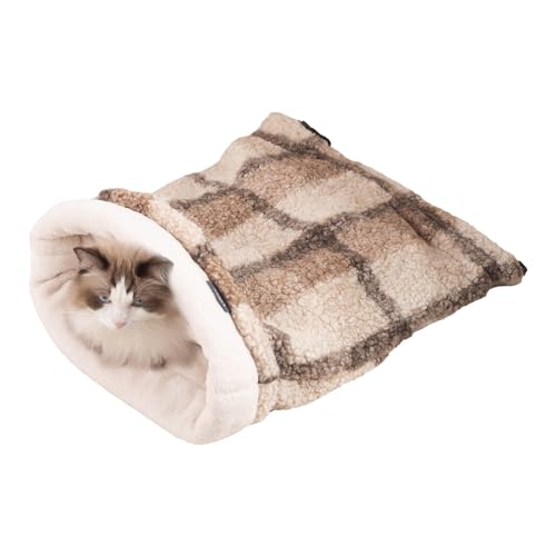 Katzenbett-Höhlenschlafsack, Haustiermatte, Wärmekissen, Sack für Katzen und kleine Hunde, gemütliches, weiches, bequemes Bett (für kleine und mittelgroße Katzen) von Meowgod