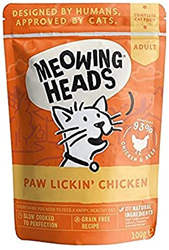 Meowing Heads Katzenfutter Nass Huhn, 10er Pack, je Pack 100 g von Meowing Heads