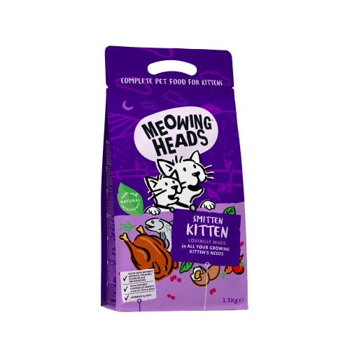 Meowing Heads Smitten Kitten Trockenfutter Katzen, 100% Natürliches Gourmet Katzenfutter mit Huhn und Fisch, Katzenfutter für Kitten mit Getreidefreier Rezeptur für eine Einfache Verdauung, 1,5 kg Meowing Heads Smitten Kitten Trockenfutter Katzen, 100% Natürliches Gourmet Katzenfutter mit Huhn und Fisch, Katzenfutter für Kitten mit Getreidefreier Rezeptur für eine Einfache Verdauung, 1,5 kg von Meowing Heads
