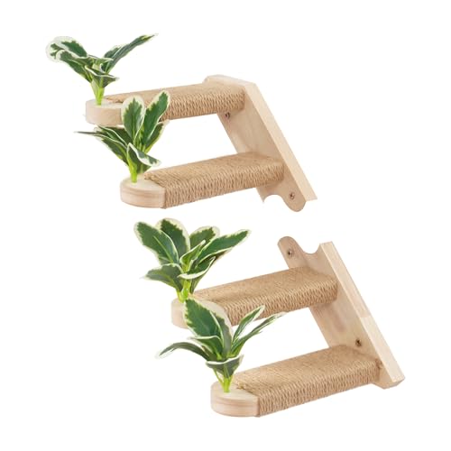 Meowoou 2er-Pack Katzenleiter, Kletterwand Katzen, Katzentreppe Wand, Katzenregal mit Jute-Kratzfläche und Blätter-Kratzbaum, Wandmöbel, Katzenleiter für die Wand, Katzenwandtreppen (Links) Meowoou 2er-Pack Katzenleiter, Kletterwand Katzen, Katzentreppe Wand, Katzenregal mit Jute-Kratzfläche und Blätter-Kratzbaum, Wandmöbel, Katzenleiter für die Wand, Katzenwandtreppen (Links) von Meowoou