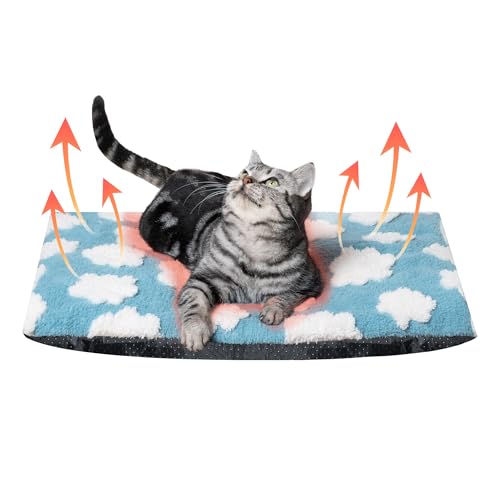 Selbstwärmende Katzenmatte, Wolke, selbstheizend, 61 x 45,7 cm, Thermo-Katzenmatte, extra warme Haustierunterlage für drinnen und draußen, große Kätzchen, kleine Welpen, Haustiere mit waschbarem, Selbstwärmende Katzenmatte, Wolke, selbstheizend, 61 x 45,7 cm, Thermo-Katzenmatte, extra warme Haustierunterlage für drinnen und draußen, große Kätzchen, kleine Welpen, Haustiere mit waschbarem, von Meowoou