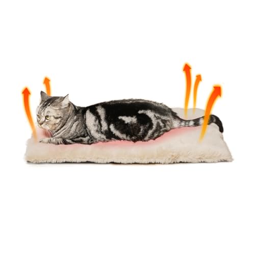 Selbstwärmende Katzenmatte, selbstheizend, 61 x 45,7 cm, Thermo-Katzenmatte, extra warme Haustierunterlage für drinnen und draußen, große Kätzchen, kleine Welpen, Haustiere mit waschbarem, abnehmbarem Selbstwärmende Katzenmatte, selbstheizend, 61 x 45,7 cm, Thermo-Katzenmatte, extra warme Haustierunterlage für drinnen und draußen, große Kätzchen, kleine Welpen, Haustiere mit waschbarem, abnehmbarem von Meowoou
