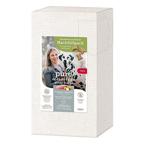 MERA Pure Sensitive Goody Snack Truthahn und Kartoffel Nachfüllpack (500g), gesunde Leckerlis für Sensible Hunde, Hundesnack getreidefrei für Training und Belohnung von MERA