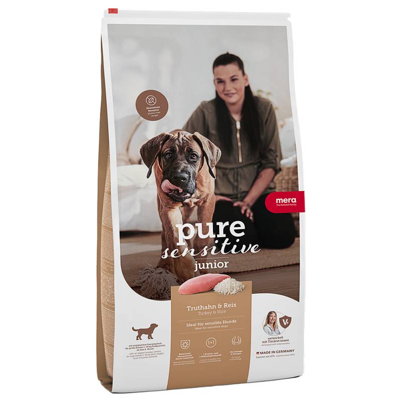 mera pure sensitive Junior Truthahn & Reis - Sparpaket: 2 x 12,5 kg von mera
