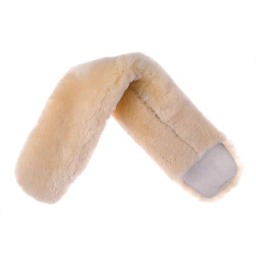 Merauno® Echt Lammfell Gurtschoner Bauchgurtschoner für Westerngurt Dressurgurt Rundum echtes Fell für Ihren Sattelgurt Schwarz Braun Natur echte Lammwolle (Anthrazit, 70 * 12cm(L*B)) von Merauno