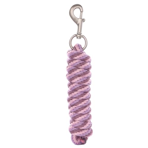 Merauno® Führstrick für Pferd - Anbindestrick in verschiedenen stylischen Designs, Führleine, Anbindeseil Pony, Esel, Ziege lang Strick mit Karabinerhaken Rosa Violett von Merauno