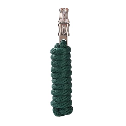 Merauno® Führstrick für Pferd - Anbindestrick in verschiedenen stylischen Designs, Führleine, Anbindeseil Pony, Esel, Ziege mit Panikhaken (Grün, Panikhaken) von Merauno