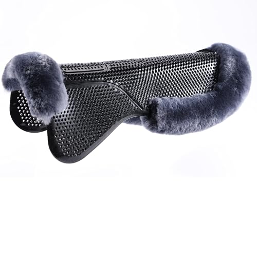 Merauno Full Active Soft Gel Pad mit Lammfell Sattel Pad Memory Stoßdämpfer Anti-Rutsch und Luftfreisetzung Schwarzes Gel Pad von Merauno