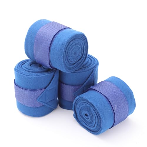 Merauno Polar Fleece Bandagen Fleece Dressage PoloTrainingsverband Satz von 4 2 Farben Wahl Black & Blue (Blue) von Merauno