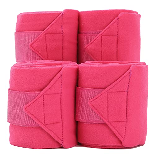 Merauno Polar fleece bandagen Fleece Dressage PoloTrainingsverband Satz von 4 2 Farben Wahl Black & Blue (Rosenrot) von Merauno