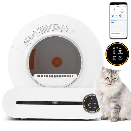 Merax Selbstreinigende Katzentoilette, Automatisches Katzenklo, APP-Steuerung/65L Max Kapazität/Infrarotsensor/eliminiert Geruch/Smart Health Monitor/sichere Kindersicherung, für mehrere Katzen von Merax